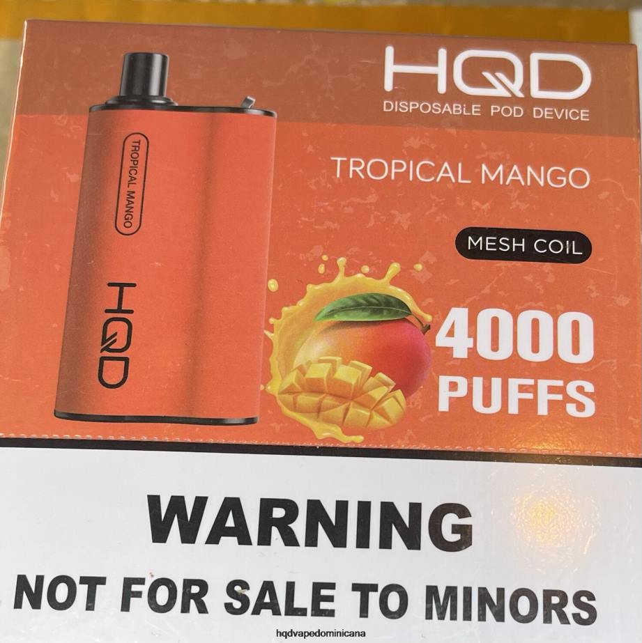 HQD BOX 4000 bocanadas mango tropical 68RF79 - HQD Vape Sabores