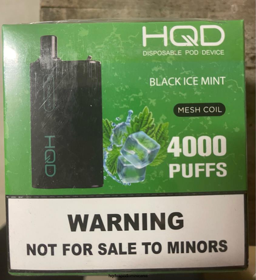 HQD BOX 4000 bocanadas menta helada negra 68RF108 - HQD Desechable