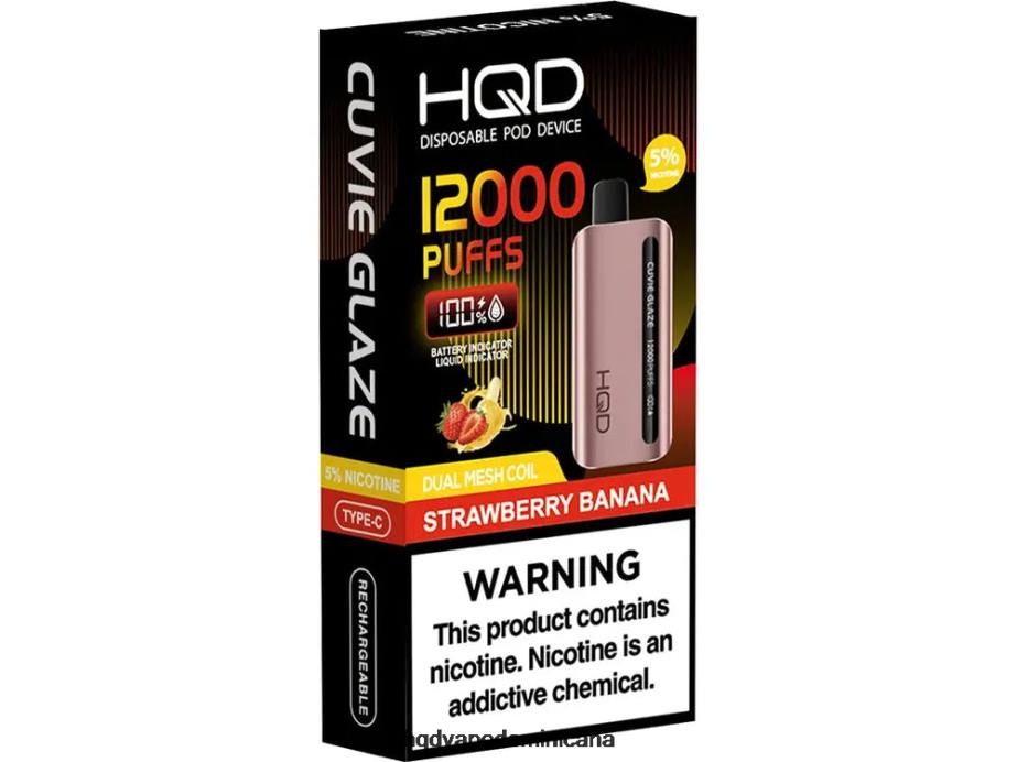 HQD CUVIE GLAZE vaporizador desechable 12000 Fresa plátano 68RF254 - HQD Vape Azua