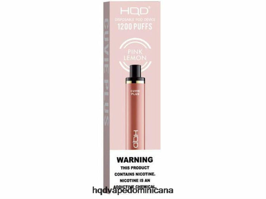 HQD CUVIE PLUS vaporizador desechable limon rosa 68RF237 - HQD Vape Dominicana