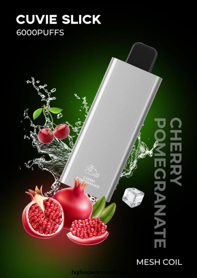 HQD CUVIE SLICK 6000 bocanadas granada cereza resbaladiza 68RF33 - HQD Vape Store