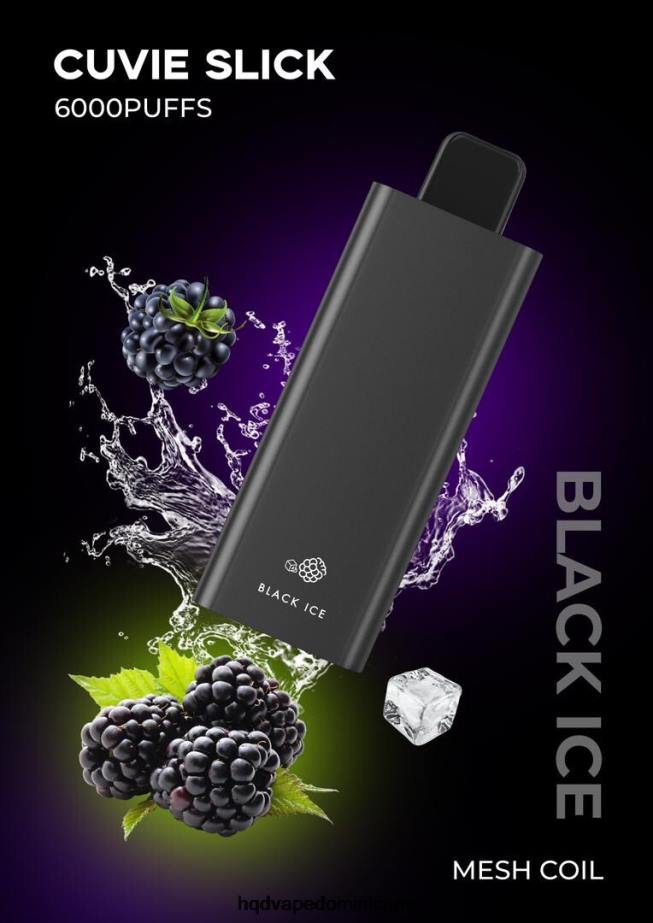 HQD CUVIE SLICK 6000 bocanadas hielo negro resbaladizo 68RF39 - HQD Vape Sabores
