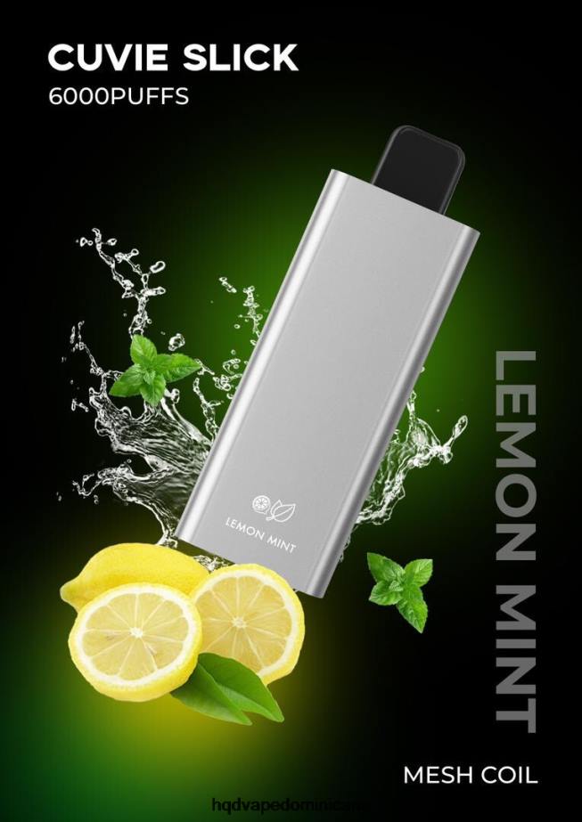 HQD CUVIE SLICK 6000 bocanadas menta limón resbaladiza 68RF35 - HQD Vape Precio
