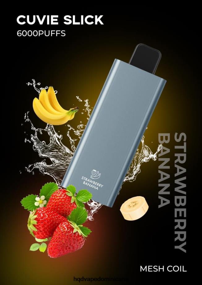 HQD CUVIE SLICK 6000 bocanadas plátano fresa resbaladizo 68RF32 - HQD Vape Factory