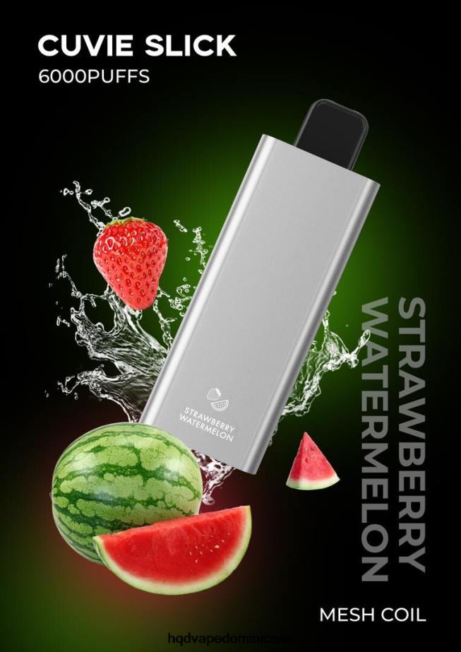 HQD CUVIE SLICK 6000 bocanadas sandía fresa resbaladiza 68RF37 - HQD Vape Dominicana