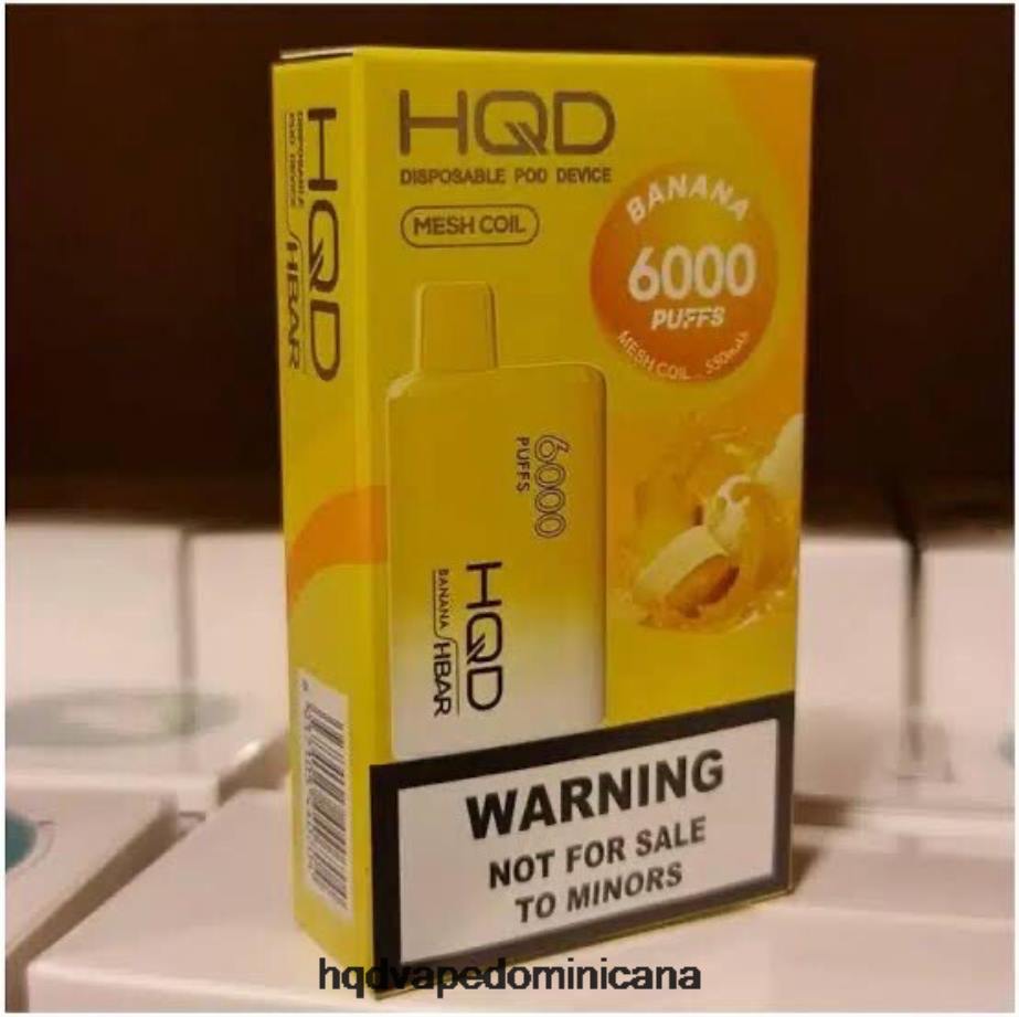 HQD HBAR 6000 bocanadas banana 68RF47 - HQD Vape Dominicana