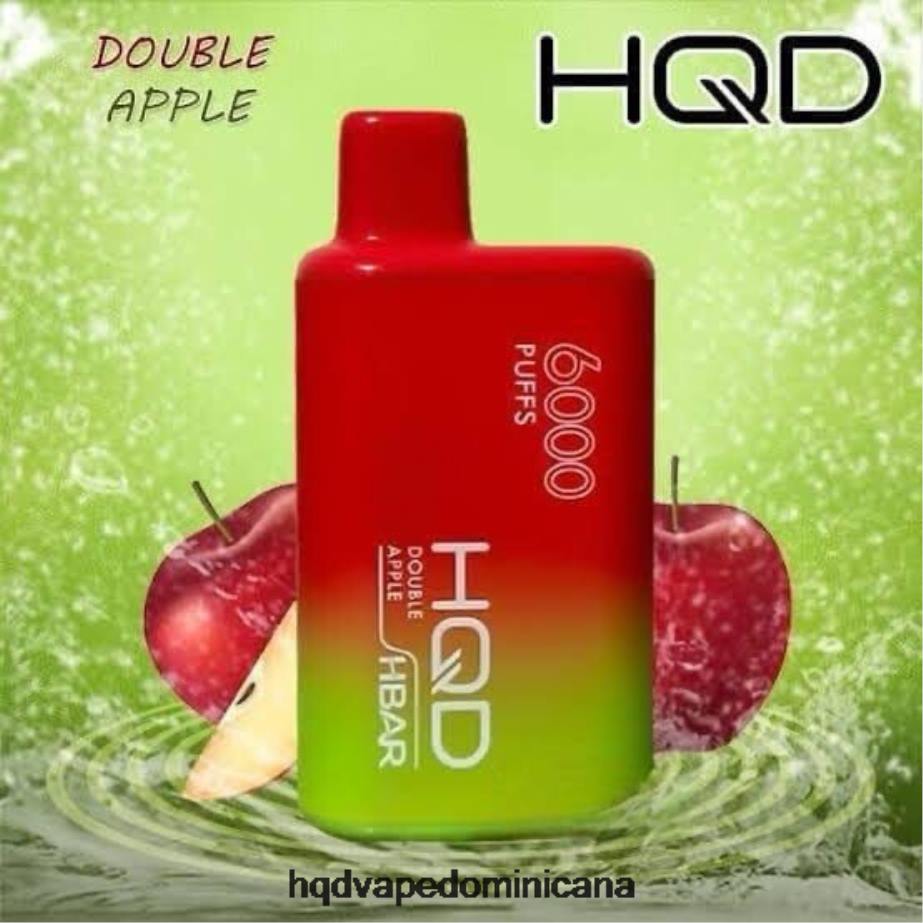 HQD HBAR 6000 bocanadas manzana doble 68RF49 - HQD Vape Sabores